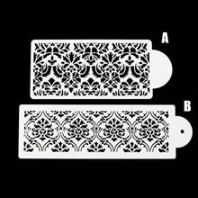 Load image into Gallery viewer, 2 Style Cake Side Cupcake Cake Sugarcraft Decoration Cake Mould Plastic Baking Cake Decorating Tool 2 Pieces Cupcake Stencil Cake Side Decorating Templates Powdered Sugar Template Wedding Cake Decor Flower Molding
