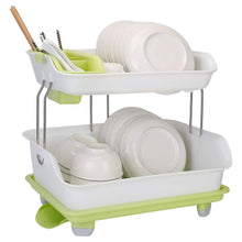 Load image into Gallery viewer, 2-Tier Dish Drying Rack Cutlery Drainer

