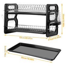 Load image into Gallery viewer, 2-Tier Dish Drying Rack Drainboard Set
