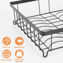 Load image into Gallery viewer, 2-Tier Dish Rack Drainer Organizer Set with Utensil Cup Holder Rack Swivel Spout
