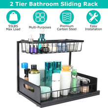 Load image into Gallery viewer, 2-Tier Under Sink Organizer Pull Out Basket Storage
