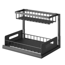 Load image into Gallery viewer, 2-Tier Under Sink Organizer Pull Out Basket Storage
