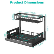 Load image into Gallery viewer, 2-Tier Under Sink Organizer Pull Out Basket Storage
