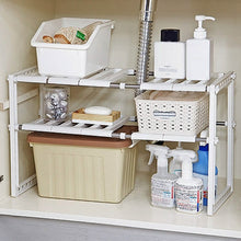 Load image into Gallery viewer, 2-Tier Under Sink Organizer Retractable Space Saving Storage

