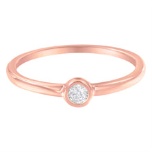 Load image into Gallery viewer, 14K Rose Gold Plated .925 Sterling Silver Miracle Set Diamond Ring (1/20 Cttw, J-K Color, I1-I2 Clarity) - Size 6
