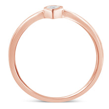 Load image into Gallery viewer, 14K Rose Gold Plated .925 Sterling Silver 1/20 Carat Diamond Teardrop Pear-Shaped Miracle Set Petite Fashion Ring (J-K Color, I1-I2 Clarity) - Size 6
