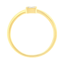 Load image into Gallery viewer, 14K Yellow Gold Plated .925 Sterling Silver 1/20 cttw Miracle Set Diamond Promise Ring (J-K Color, I1-I2 Clarity) - Size 6
