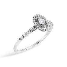 Load image into Gallery viewer, 14K White Gold 1/5 Cttw Diamond Oval Shape With Halo Engagement Ring (H-I Color, I1-I2 Clarity) - Size 7
