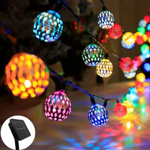 Load image into Gallery viewer, 20 LED Moroccan Ball Solar String Lights
