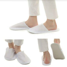 Load image into Gallery viewer, 20-Pairs: Spa Hotel Guest Soft Slippers Closed Toe Disposable Travel Slipper

