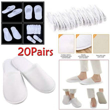 Load image into Gallery viewer, 20-Pairs: Spa Hotel Guest Soft Slippers Closed Toe Disposable Travel Slipper
