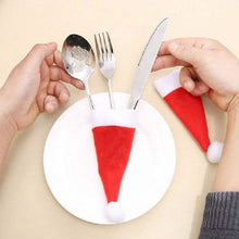 Load image into Gallery viewer, 20-Piece: Christmas Santa Hat Silverware Storage Bag
