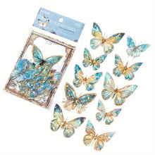 Load image into Gallery viewer, 20-Pieces: Ice Crystal Laser Butterfly Decorative PET Stickers
