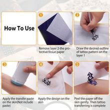 Load image into Gallery viewer, 20-Pieces: Tattoo Transfer Paper 4 Layers Tattooing Skin Tattoo Kit A4
