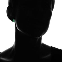 Load image into Gallery viewer, 2.00 CTTW Emerald Oval Cut Studs in Sterling Silver
