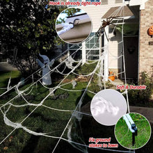 Load image into Gallery viewer, 200" Halloween Spider Web and 59" Giant Spider Decoration
