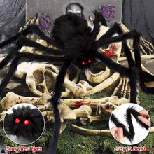 Load image into Gallery viewer, 200" Halloween Spider Web and 59" Giant Spider Decoration
