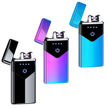 Load image into Gallery viewer, Modern Dual Arc USB Electric Touch Lighter LED ScreenTouch Fire Plasma Arc Lighter Windproof Metal Novelty Lighter Mens Gift In Elegant Gentlemen MEtal Lighter Style
