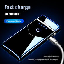 Load image into Gallery viewer, Modern Dual Arc USB Electric Touch Lighter LED ScreenTouch Fire Plasma Arc Lighter Windproof Metal Novelty Lighter Mens Gift In Elegant Gentlemen MEtal Lighter Style
