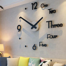 Load image into Gallery viewer, 2021 Fashion 3D Big Size Wall Clock Mirror Sticker Large 3D Frameless Wall Clock Stickers Wall Decoration for Living Room Bedroom Office  Brief Living Decor Room Wall Clock Modern Design Silent Acrylic
