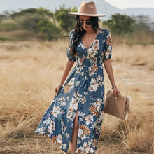 Load image into Gallery viewer, Fashion Casual Loose Party Short Sleeve Maxi Split Dress -  Summer Dresses for Women
