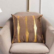 Load image into Gallery viewer, 2021 Fashion Striped Pillowcase Festival Home Bronzing Square Decorative Throw Pillow Cover With Gold Striped Cushion Cases Modern Luxury Pillowcases Cushion Cover Soft Fabric Pillow Cases Decorative 45x45CM
