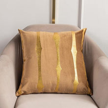 Load image into Gallery viewer, 2021 Fashion Striped Pillowcase Festival Home Bronzing Square Decorative Throw Pillow Cover With Gold Striped Cushion Cases Modern Luxury Pillowcases Cushion Cover Soft Fabric Pillow Cases Decorative 45x45CM
