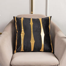 Load image into Gallery viewer, 2021 Fashion Striped Pillowcase Festival Home Bronzing Square Decorative Throw Pillow Cover With Gold Striped Cushion Cases Modern Luxury Pillowcases Cushion Cover Soft Fabric Pillow Cases Decorative 45x45CM
