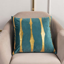 Load image into Gallery viewer, 2021 Fashion Striped Pillowcase Festival Home Bronzing Square Decorative Throw Pillow Cover With Gold Striped Cushion Cases Modern Luxury Pillowcases Cushion Cover Soft Fabric Pillow Cases Decorative 45x45CM
