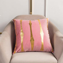Load image into Gallery viewer, 2021 Fashion Striped Pillowcase Festival Home Bronzing Square Decorative Throw Pillow Cover With Gold Striped Cushion Cases Modern Luxury Pillowcases Cushion Cover Soft Fabric Pillow Cases Decorative 45x45CM
