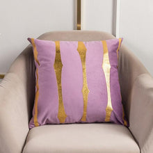 Load image into Gallery viewer, 2021 Fashion Striped Pillowcase Festival Home Bronzing Square Decorative Throw Pillow Cover With Gold Striped Cushion Cases Modern Luxury Pillowcases Cushion Cover Soft Fabric Pillow Cases Decorative 45x45CM
