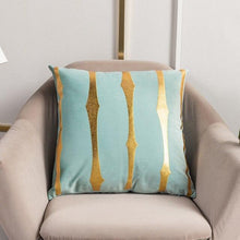 Load image into Gallery viewer, 2021 Fashion Striped Pillowcase Festival Home Bronzing Square Decorative Throw Pillow Cover With Gold Striped Cushion Cases Modern Luxury Pillowcases Cushion Cover Soft Fabric Pillow Cases Decorative 45x45CM
