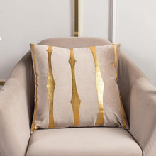 Load image into Gallery viewer, 2021 Fashion Striped Pillowcase Festival Home Bronzing Square Decorative Throw Pillow Cover With Gold Striped Cushion Cases Modern Luxury Pillowcases Cushion Cover Soft Fabric Pillow Cases Decorative 45x45CM
