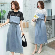 Load image into Gallery viewer, Stylish Denim Jeans Modern Short Sleeve Summer Dress - Fashion Dresses for women Party Outfits
