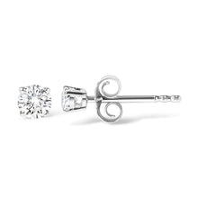 Load image into Gallery viewer, IGI Certified 14K White Gold 1.0 Cttw 4-Prong Set Brilliant Round-Cut Solitaire Natural Diamond Push Back Stud Earrings (G-H Color, I1-I2 Clarity)
