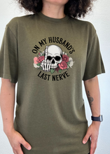 Load image into Gallery viewer, On My Husbands Last Nerve Sublimation Unisex Bamboo/Cotton Graphic T-Shirt
