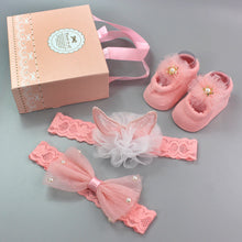 Load image into Gallery viewer, Flower Baby Girl Headband Socks Set Shoes With  Crown Bows Newborn Headbands For Girls Turban Baby Hair Accessories
