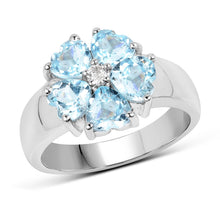 Load image into Gallery viewer, 2.58 Carat Genuine Blue Topaz and White Topaz .925 Sterling Silver Ring
