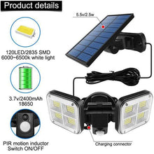 Load image into Gallery viewer, 20W Super Bright Solar Lights 120 LED IP65 Waterproof
