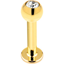 Load image into Gallery viewer, 16G Solid 14k Yellow Gold Cubic Zirconia Labret - 5/16 3mm
