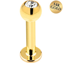 Load image into Gallery viewer, 16G Solid 14k Yellow Gold Cubic Zirconia Labret - 5/16 3mm

