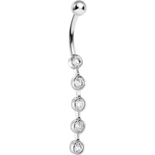Load image into Gallery viewer, 16G Solid 14K White Gold PARAGON Cubic Zirconia Drop Belly Ring
