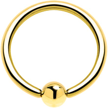 Load image into Gallery viewer, Solid 14K Yellow Gold 16G 3/8 Ball Captive Ring 3mm Ball
