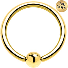 Load image into Gallery viewer, Solid 14K Yellow Gold 16G 3/8 Ball Captive Ring 3mm Ball
