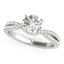 Load image into Gallery viewer, 14k White Gold Fancy Prong Split Shank Diamond Engagement Ring (1 1/4 cttw)
