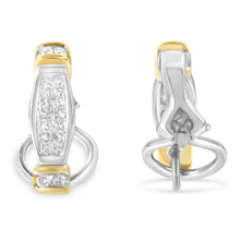 Load image into Gallery viewer, 14K Two-Toned Gold Round and Princess Cut Diamond Earrings (0.5 cttw, H-I Color, SI2-I1 Clarity)
