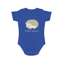 Load image into Gallery viewer, Hedgehog Short Sleeve Baby Bodysuit 'Little Sprout' Organic Cotton Gift for New Parents
