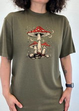 Load image into Gallery viewer, Boho Retro Hippie Mushrooms Natural Unisex Bamboo/Cotton Graphic T-Shirt

