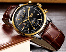 Load image into Gallery viewer, Men's  Waterproof Watch With Chronometers Date Display And Fluorescent Pointers Excellent Look Perfect Gift
