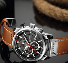 Load image into Gallery viewer, Men's Waterproof Elegant Sport Watch With Chronometers Day View, Leather  Belts And Hardlex Scratch Resistant Glass Perfect Gift For Him
